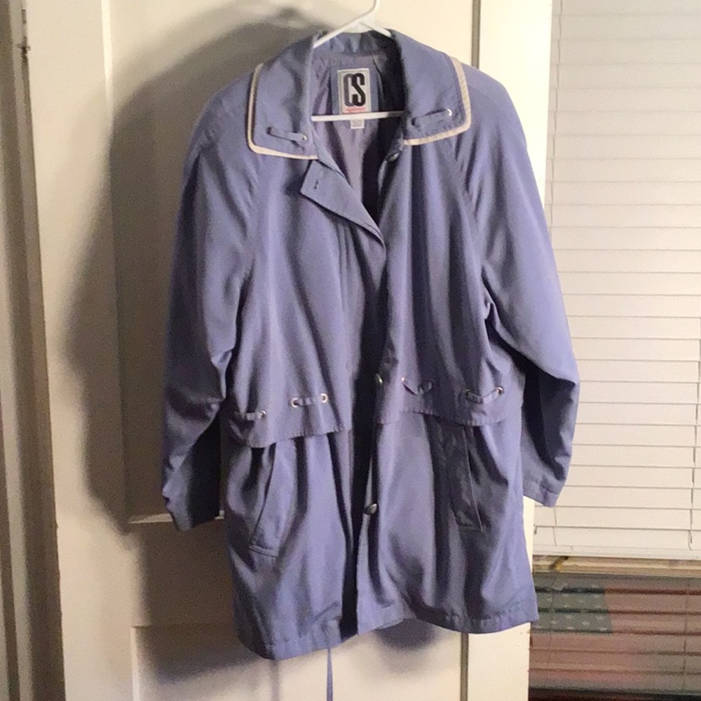Powder blue coat.